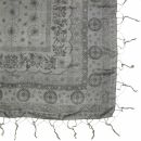 Bufanda de seda con flecos - 100x100 cm - gris oscuro -...