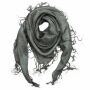 Fringed silk scarf - paisley - light gray