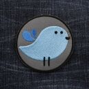Parche - Pájaro bajo - azul claro y gris