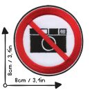 Aufnäher - Fotografieren verboten - schwarz-weiß-rot 8 cm - Patch