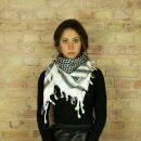 Kufiya Desert - white - black - Shemagh - Arafat scarf