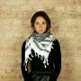 Kufiya Desert - white - black - Shemagh - Arafat scarf