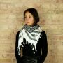 Kufiya Desert - white - black - Shemagh - Arafat scarf