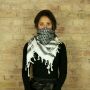 Kufiya Desert - white - black - Shemagh - Arafat scarf