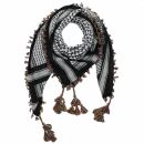 Kufiya Desert premium - Keffiyeh - nero-blanco - franja y...