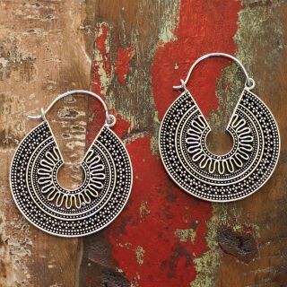 Earrings - round - Mandala - Hanging earrings - Boho - Ethno - Model 02