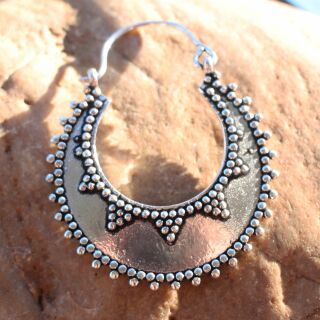 Earrings - round - crescent moon - Hanging earrings - Boho - Ethno