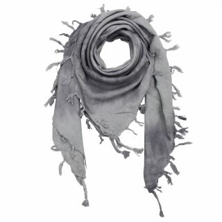Foulard tessuto finemente e densamente - Grey Spiral - con frange - sciarpa di cotone leggera quadrata