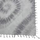 Pañuelo de algodón - tejido fino y denso - Grey Spiral - con fleco - Pañuelo cuadrado para el cuello