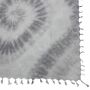 Cotton scarf fine & tightly woven - Grey Spiral - with fringes - squared kerchief