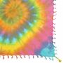 Foulard tessuto finemente e densamente - Rainbow Spiral - con frange - sciarpa di cotone leggera quadrata