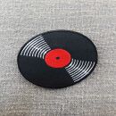 Patch - disco in vinile - rosso e nero - toppa