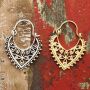 Earrings - Heart shape - Ornaments - Flowers - Hanging earrings - Boho - Ethno