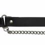 Leather boot chain - smooth leather - black
