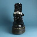Stiefelkette aus Leder - Conchas viereck - schwarz