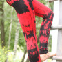 Leggings - Batik - Birch - negro - rojo cereza - L/XL