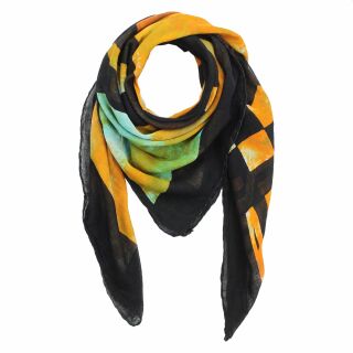 Sciarpa di cotone - SKA - nero - legato - foulard quadrato