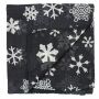 Sciarpa di cotone - fiocchi di neve nero - bianco - foulard quadrato