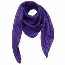 Cotton Scarf - purple Lurex silver - squared kerchief