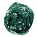 Pañuelo de algodón - Copos de nieve verde - blanco - Pañuelo cuadrado para el cuello