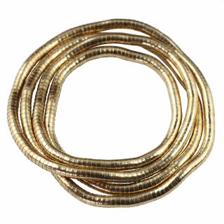 Necklace - flexible snakechain necklet - uni - gold - golden colour 03