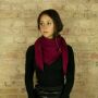 Cotton scarf fine & tightly woven - bordeaux - squared kerchief
