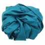Cotton scarf fine & tightly woven - petrol - squared kerchief