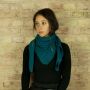 Cotton scarf fine & tightly woven - petrol - squared kerchief