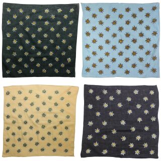 Sciarpa a bandana - Edelweiss grande 4 cm - fazzoletto quadrato