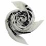 Pañuelo de algodón - Cánamo foliar grande - blanco-negro - Pañuelo cuadrado para el cuello