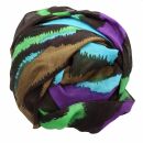 Pañuelo de algodón - patrón de cebra 01 - verde-púrpura-marrón-negro - Pañuelo cuadrado para el cuello
