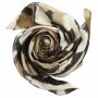 Cotton Scarf - zebra pattern 01 - beige-brown-black - squared kerchief
