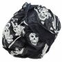 Baumwolltuch - Skelett & Totenköpfe 02 - schwarz - weiß - quadratisches Tuch