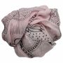 Cotton Scarf - Ganesha pink - black - squared kerchief