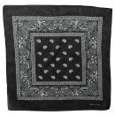 Bandana scarf paisley pattern 02 black white square...