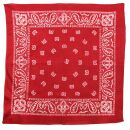 Bandana Tuch - Paisley Muster 01 - quadratisches Kopftuch rot - weiß