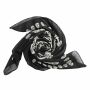 Sciarpa di cotone - cranio nero - bianco - foulard quadrato