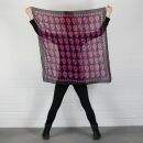 Baumwolltuch - Totenköpfe 1 schwarz - pink - quadratisches Tuch