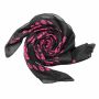 Pañuelo de algodón - Calaveras 1 negro - rosa - Pañuelo cuadrado para el cuello