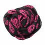 Sciarpa di cotone - teschi 1 nero - rosa - foulard quadrato