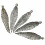 Incense stick holder - 1 piece - leaf - metal - silver coloured