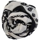 Pañuelo de algodón - calaveras 1 blanco - negro - Pañuelo cuadrado para el cuello