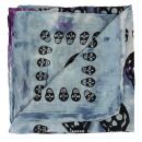 Cotton Scarf - Skulls 1 black - blue tie dye 1 - squared...