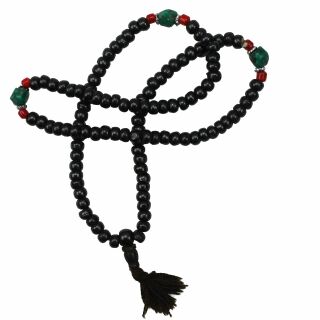 Gebetskette - Halskette - Mala Kette - Meditationskette - Holz Perlen - Modell 04