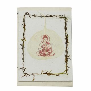 Tarjeta de felicitación - Tarjeta postal - Tarjeta - hecha a mano - papel natural reciclado - Buda