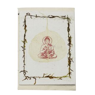 biglietto dauguri - cartolina postale - cartolina - fatto a mano - carta riciclata naturale - Buddha