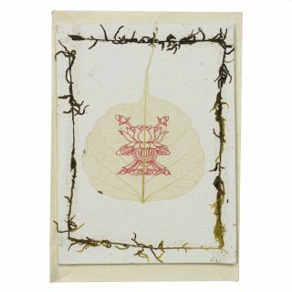 Grußkarte - Postkarte - Karte - handmade - natural recycled Paper - Lotus