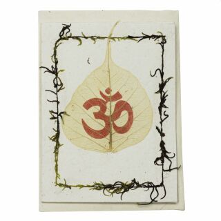 Greeting card - postcard - card - handmade - natural recycled Paper - Om