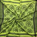 Kufiya - Pentagram green-bright green - black - Shemagh - Arafat scarf