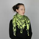 Kufiya - Pentagram green-bright green - black - Shemagh - Arafat scarf